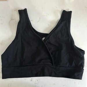 Set of 2 Kindred Bravely French Terry Crossover Bras, Size Small, Black & Blue